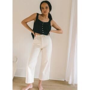 Harly Jae Beige/Creme wide leg hemp blend pants size XL casual flat front